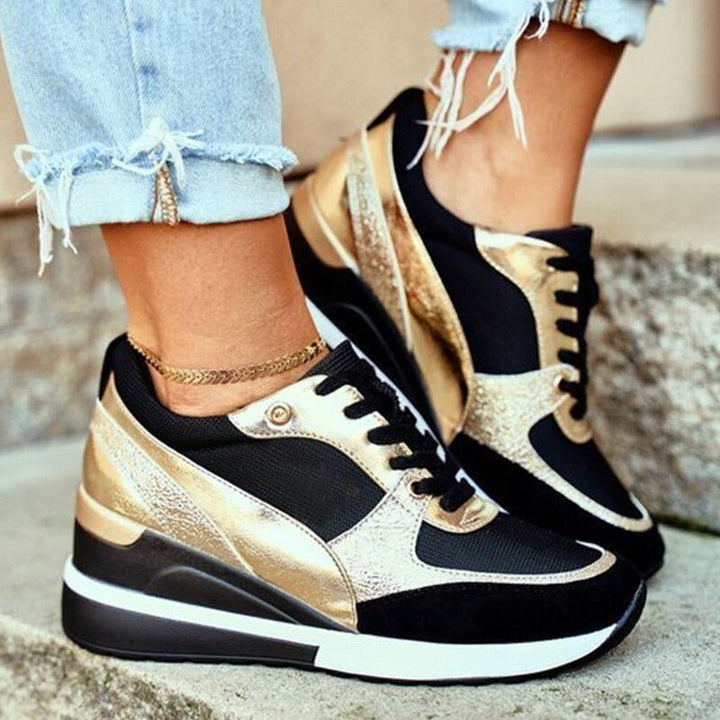 Keona | Trendy Platform Sneakers with Shiny Touch