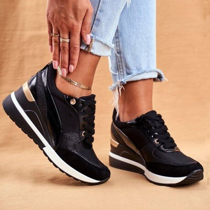 Keona | Trendy Platform Sneakers with Shiny Touch