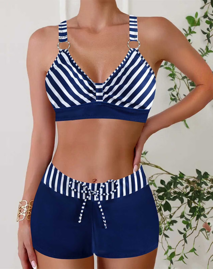 Adaline | Nautical Bikini Set with Shorts