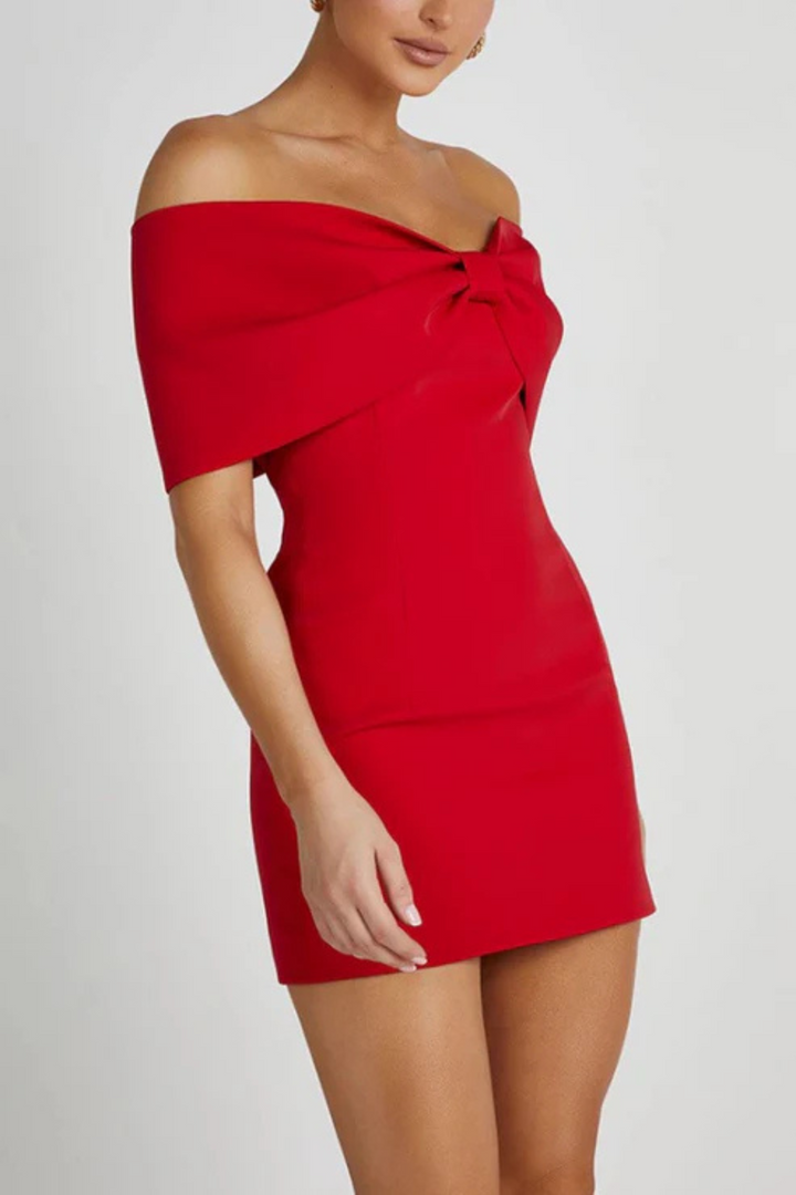 Gabby | Off-Shoulder Mini Dress with Bow Detail
