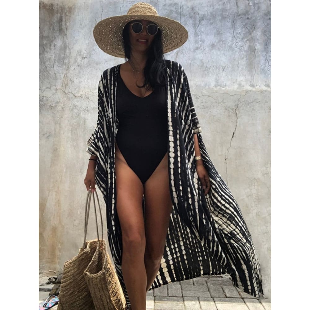 black kimono beach cover / 1 Size
