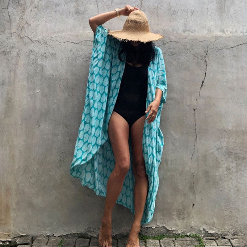 lake blue kimono / 1 Size