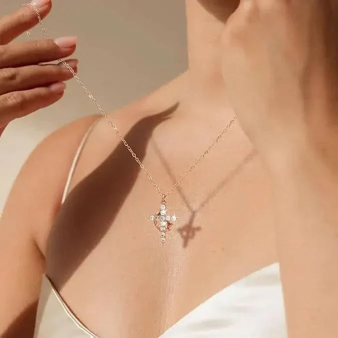 Ava | Luxury Gold Necklace with Cubic Zirconia Cross ✨