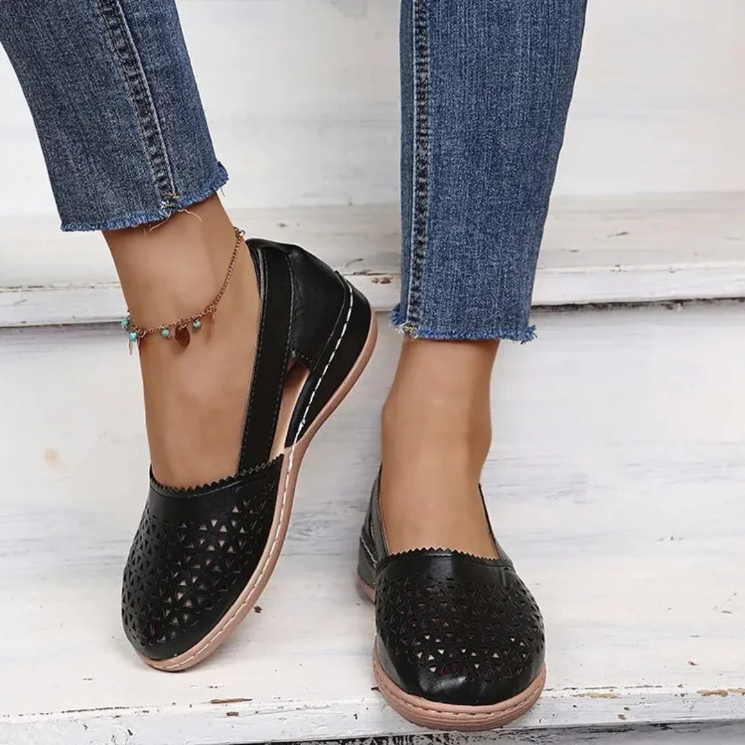 Modern Slip-On Shoes for Women with Airy Cutouts