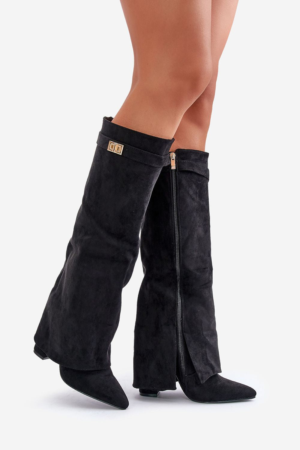 Kyara | Chic Knee Boots with Buckle and Heel