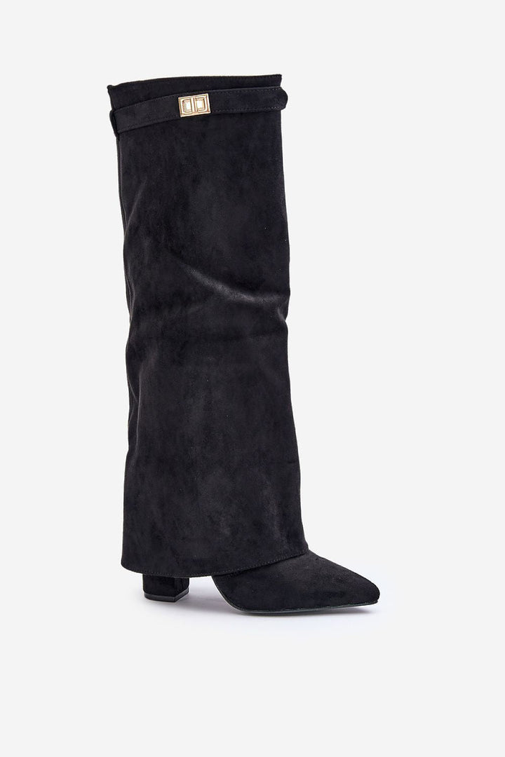 Kyara | Chic Knee Boots with Buckle and Heel