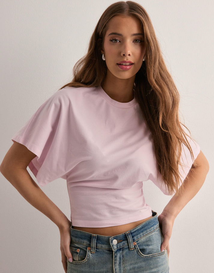 Loose Top with Wide Sleeves and Round Neck