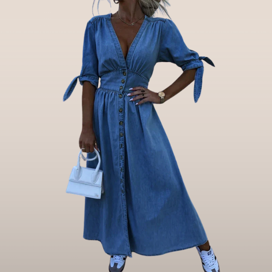 Vanessa | Elegant Denim Dress - Midi