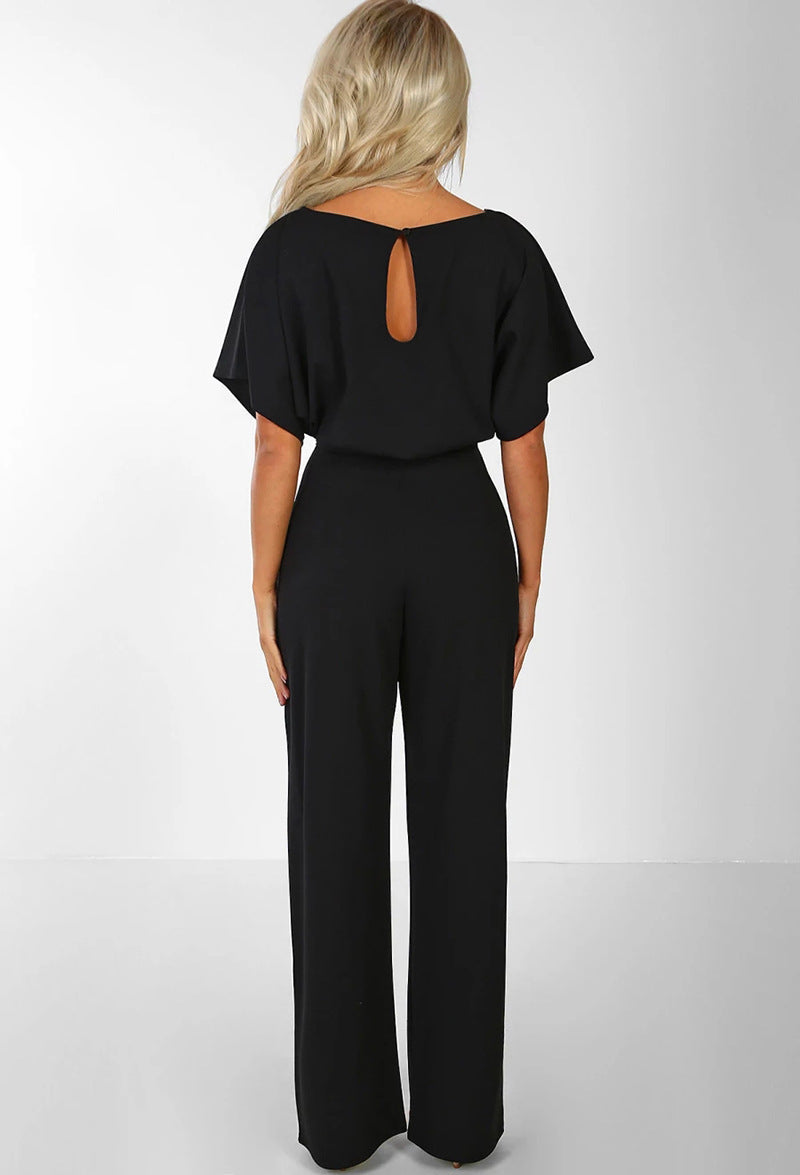 Modern Women's Jumpsuit with Wide Legs and Waistband