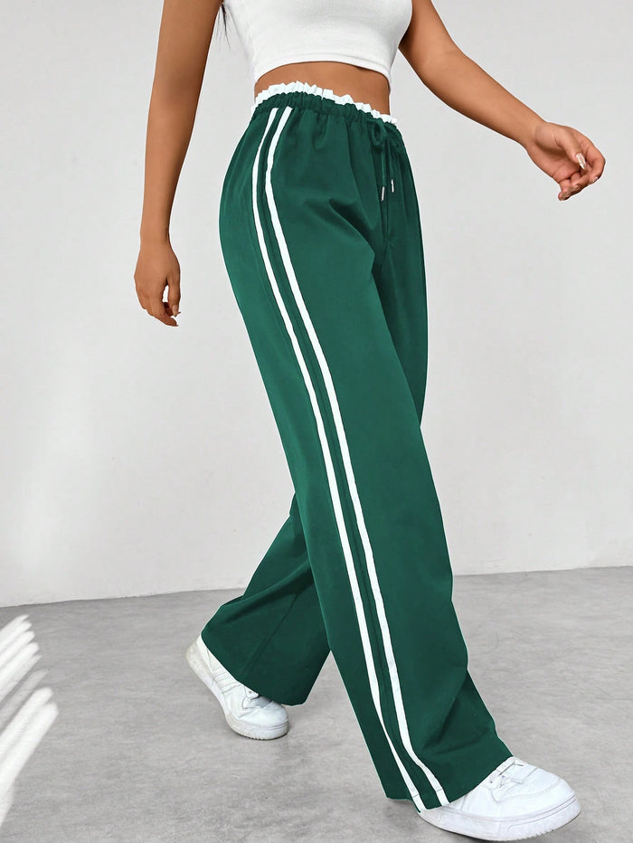Kaeli | Sporty High Waist Joggers with Stripes