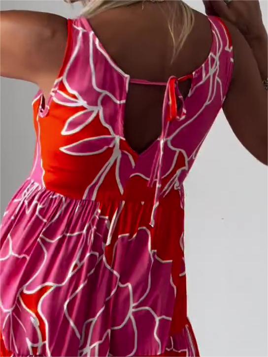 Marga | Sleeveless Midi Dress with Abstract Print