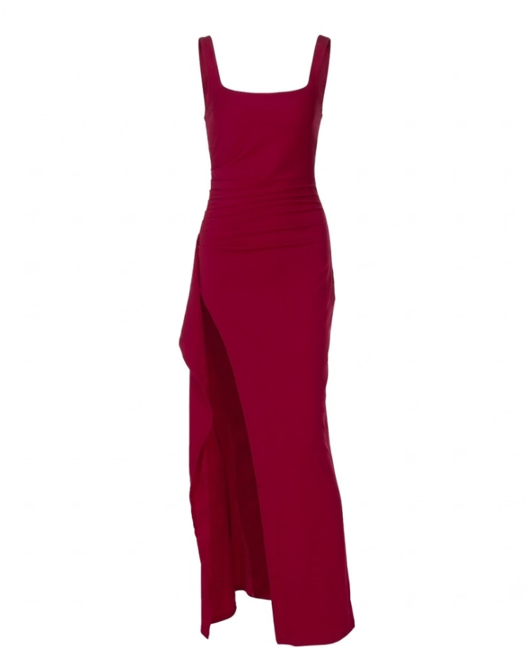 Stylish Evening Maxi Dress for Women with Fitted Waist and Slit