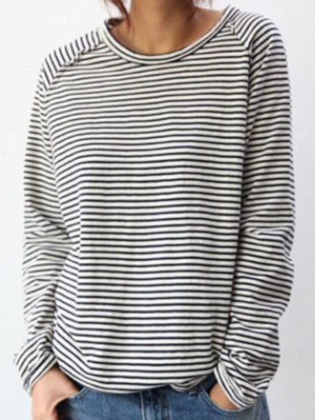 Annabela | Striped Casual Long Sleeve Shirt