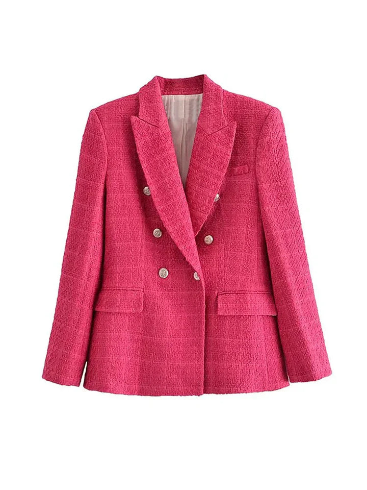 Chic structured women's blazer with refined double-button closure