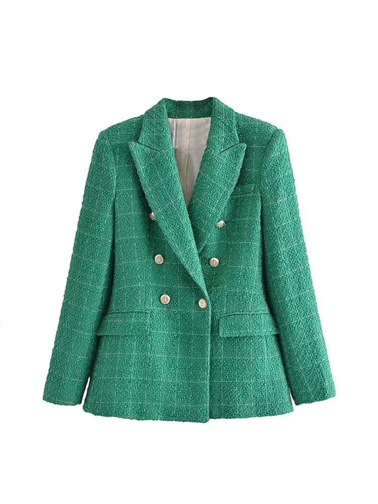 Chic structured women's blazer with refined double-button closure