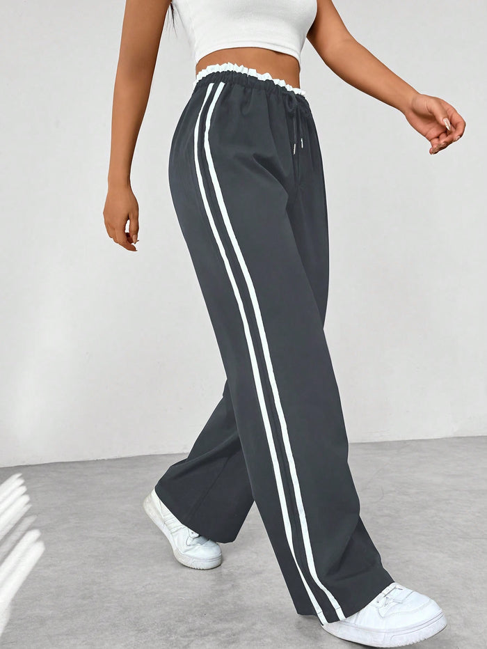 Kaeli | Sporty High Waist Joggers with Stripes