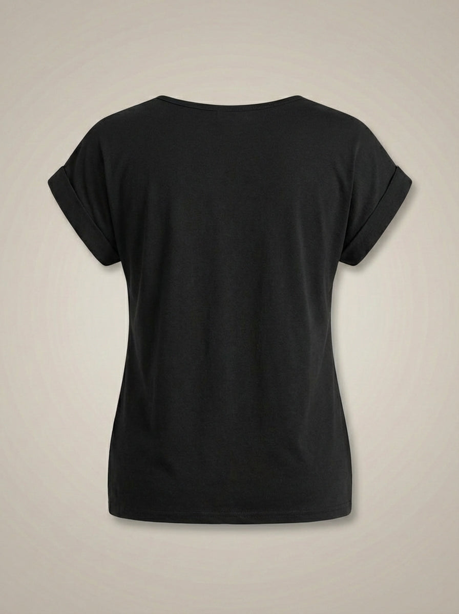 Casual Women's Blouse with V Neck and Twisted Front