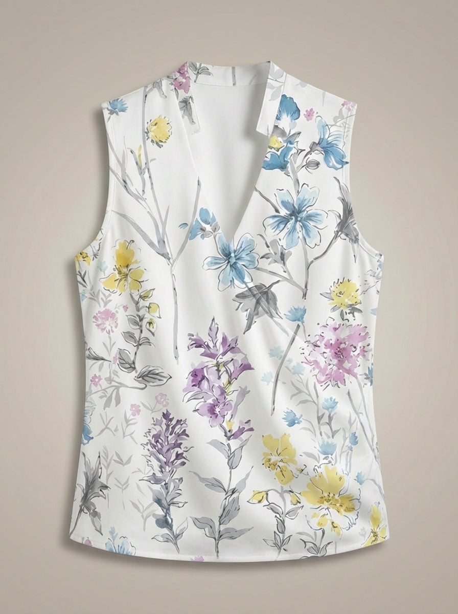 Elegant Women's Wrap Top with V-Neck and Short Sleeves