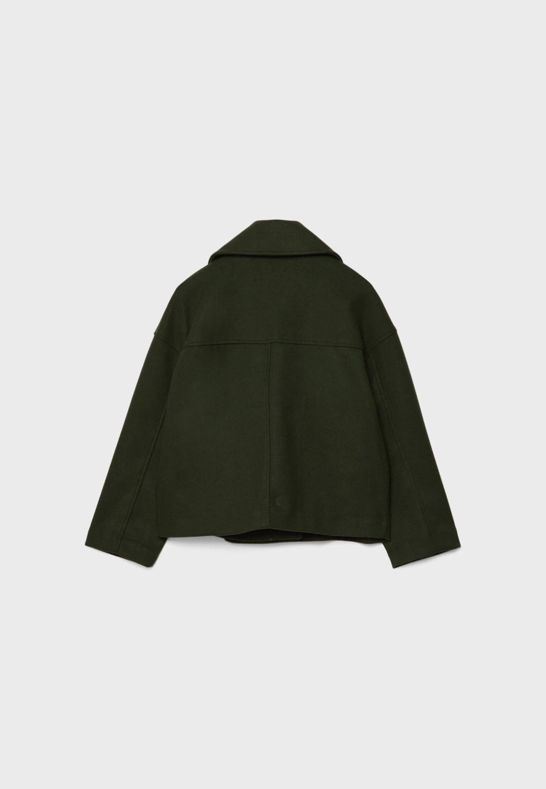 Short Women's Peacoat Jacket with Oversized Look