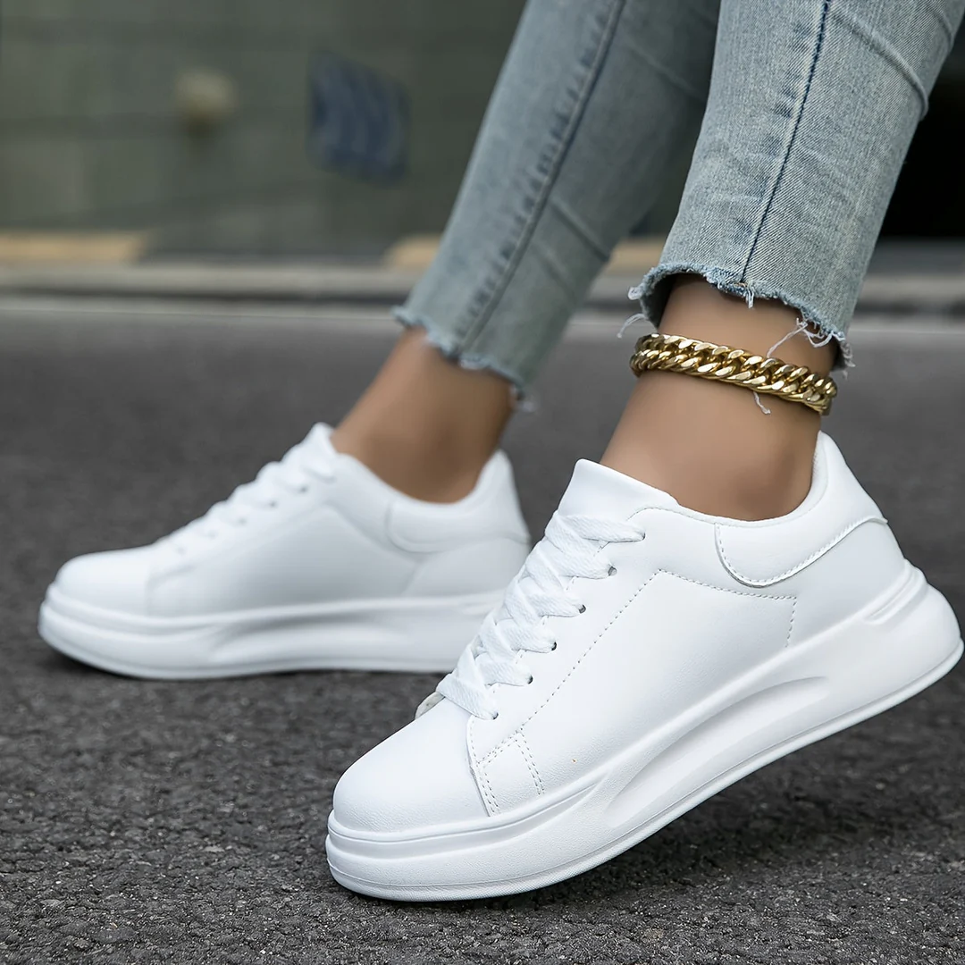Women's Comfortable Sneakers With Laces And Cushioned Sole