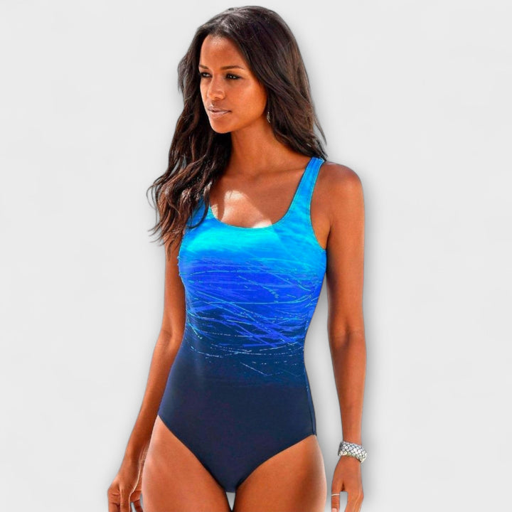 Stylish Women's Swimsuit with Slim Fit and Round Neck