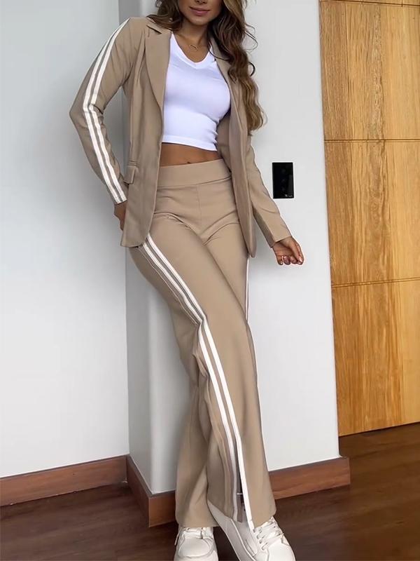Luxury Stylish Striped Blazer and Pants Set for Women