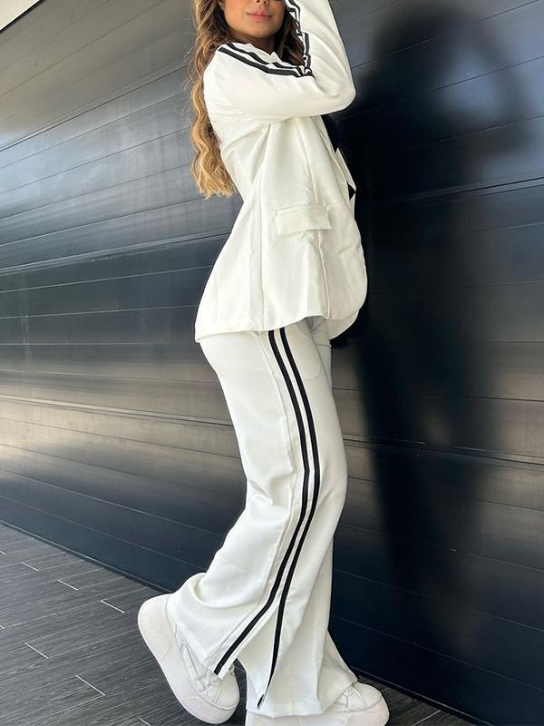 Luxury Stylish Striped Blazer and Pants Set for Women