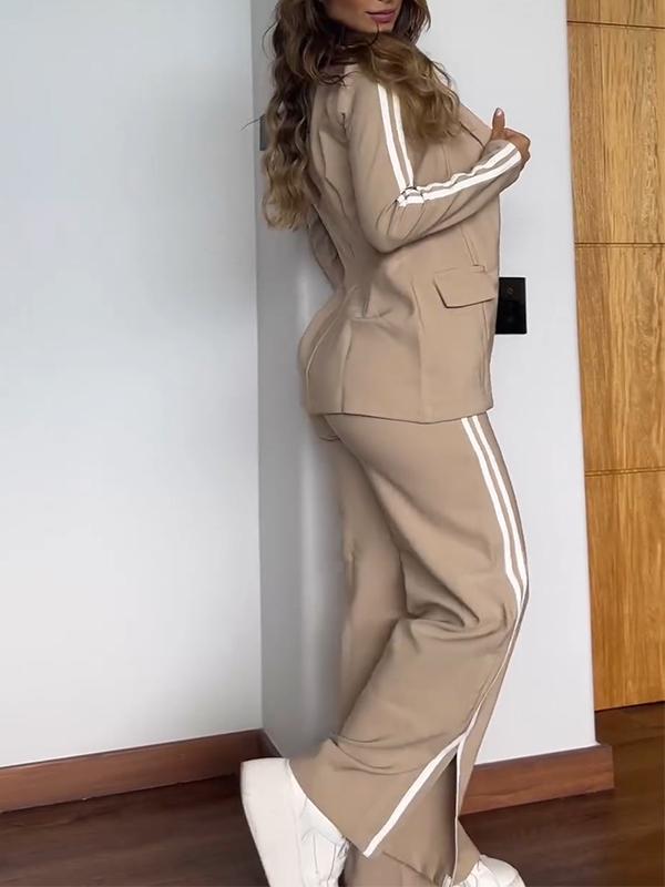 Luxury Stylish Striped Blazer and Pants Set for Women