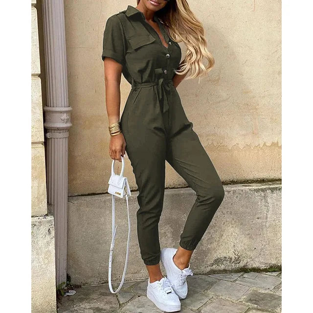 Helen | Utility Jumpsuit with Waist Belt