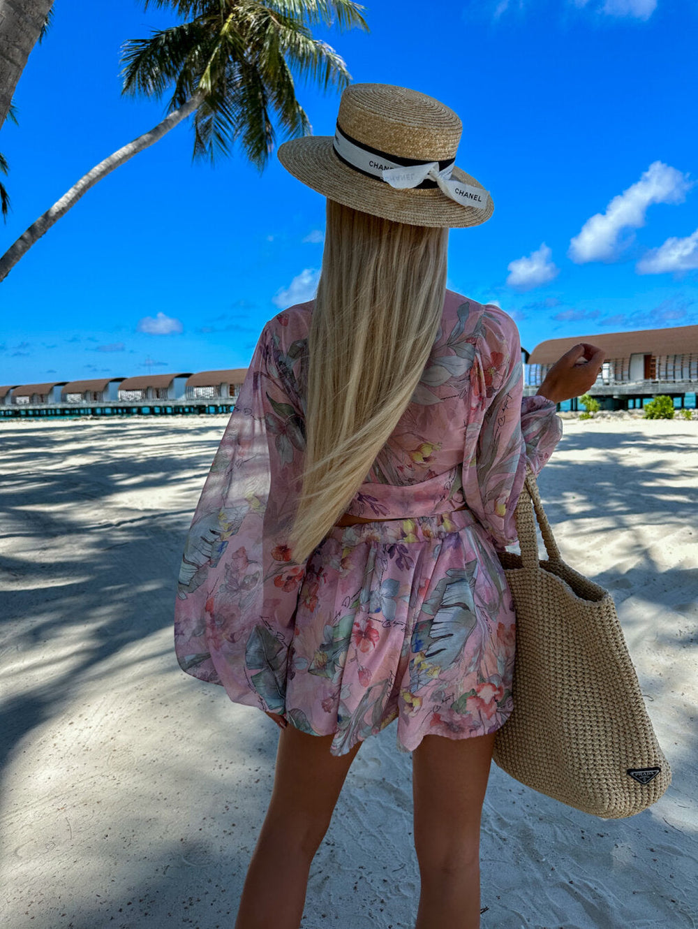 Irene | Chiffon Playsuit with Tropical Print