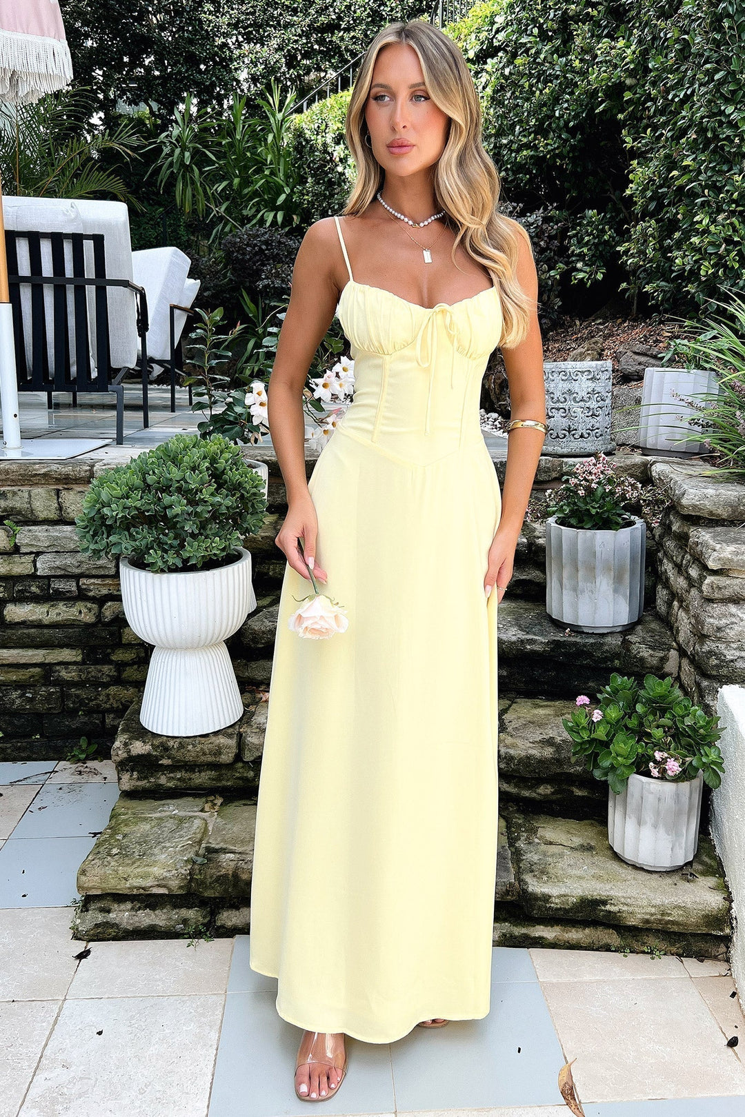 Airy Women's Maxi Dress With Spaghetti Straps And Flared Skirt