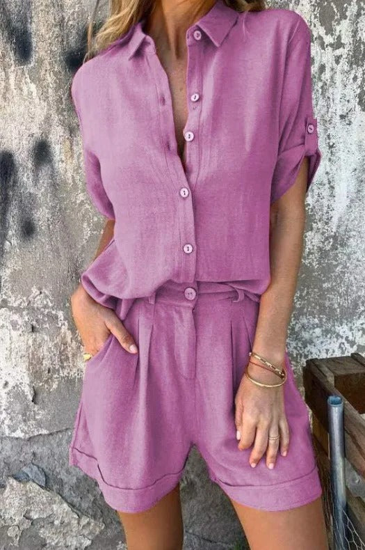 Summer Comfortable Shorts and Blouse Set for Women