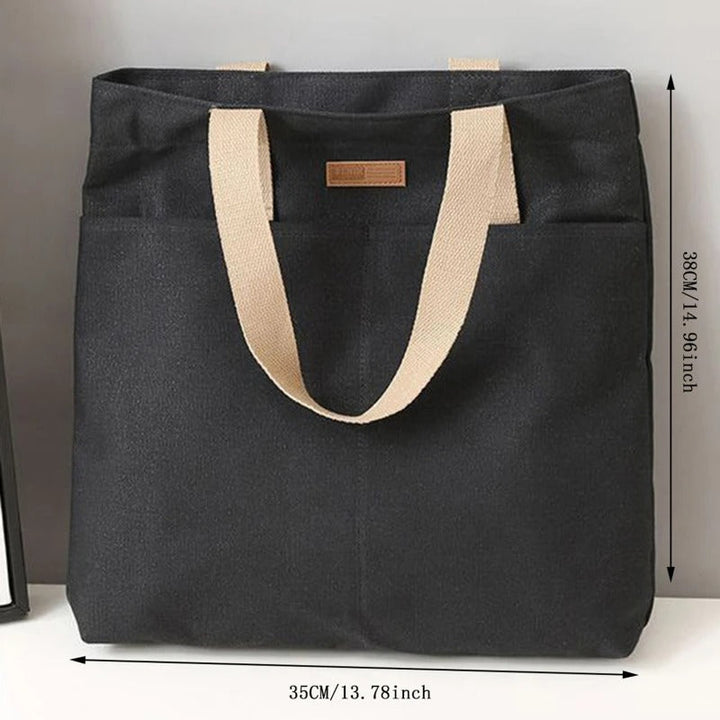 Leola | Minimalist Canvas Shoulder Bag with Double Compartments