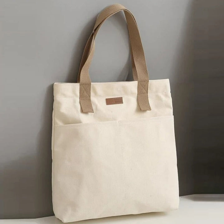 Leola | Minimalist Canvas Shoulder Bag with Double Compartments