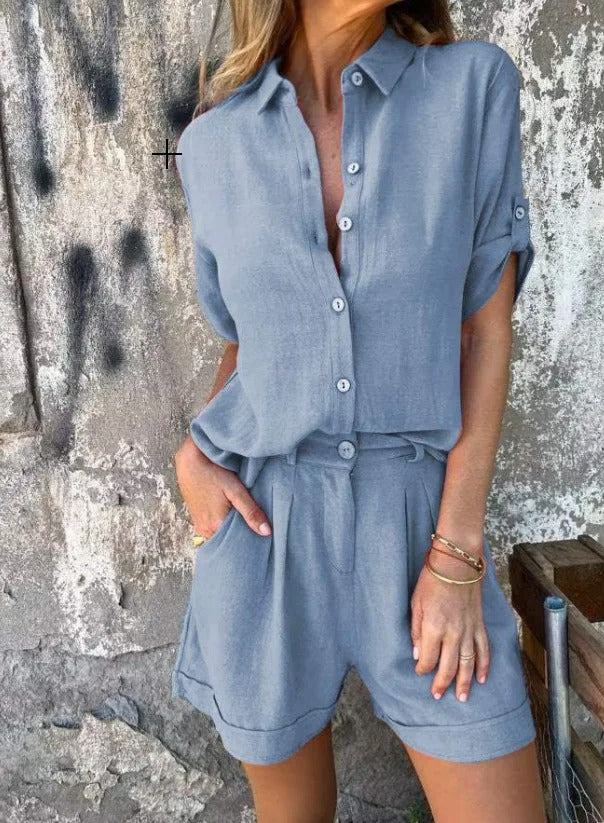 Summer Comfortable Shorts and Blouse Set for Women