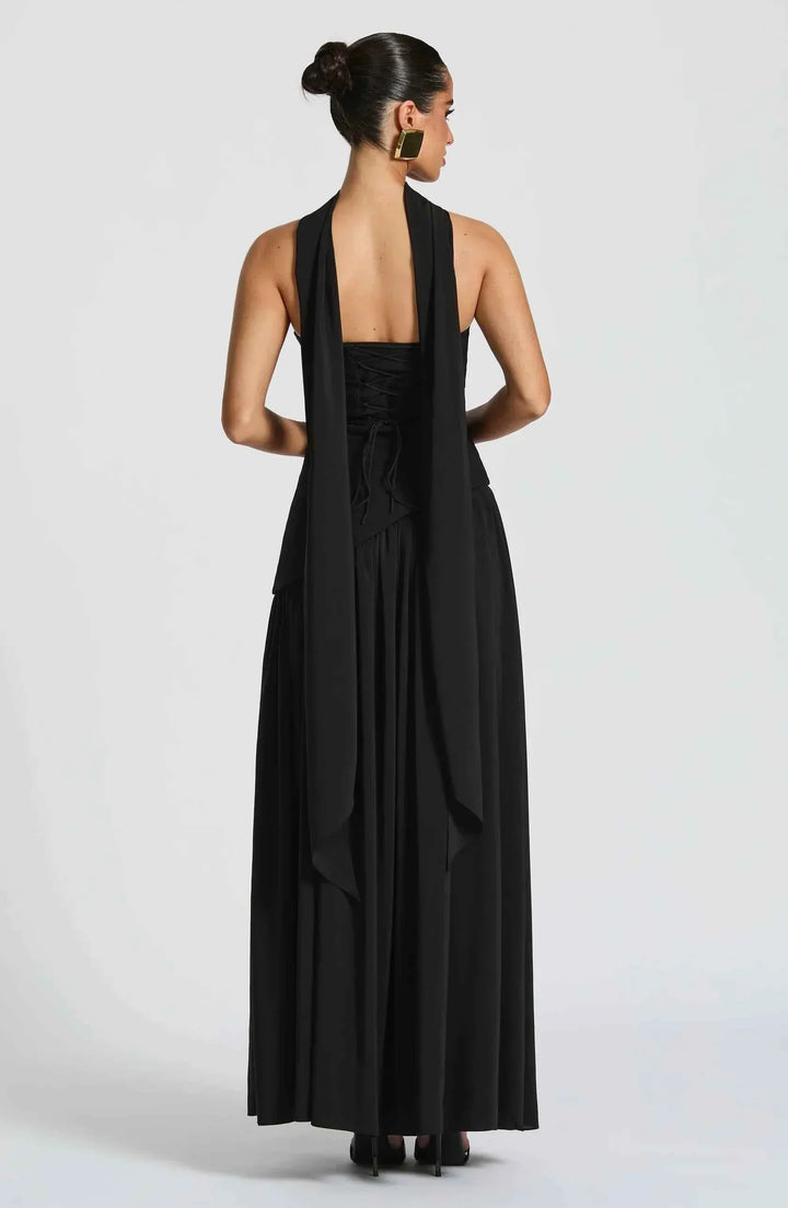 Luxury Maxi Evening Dress with Shawl and Strapless Neckline