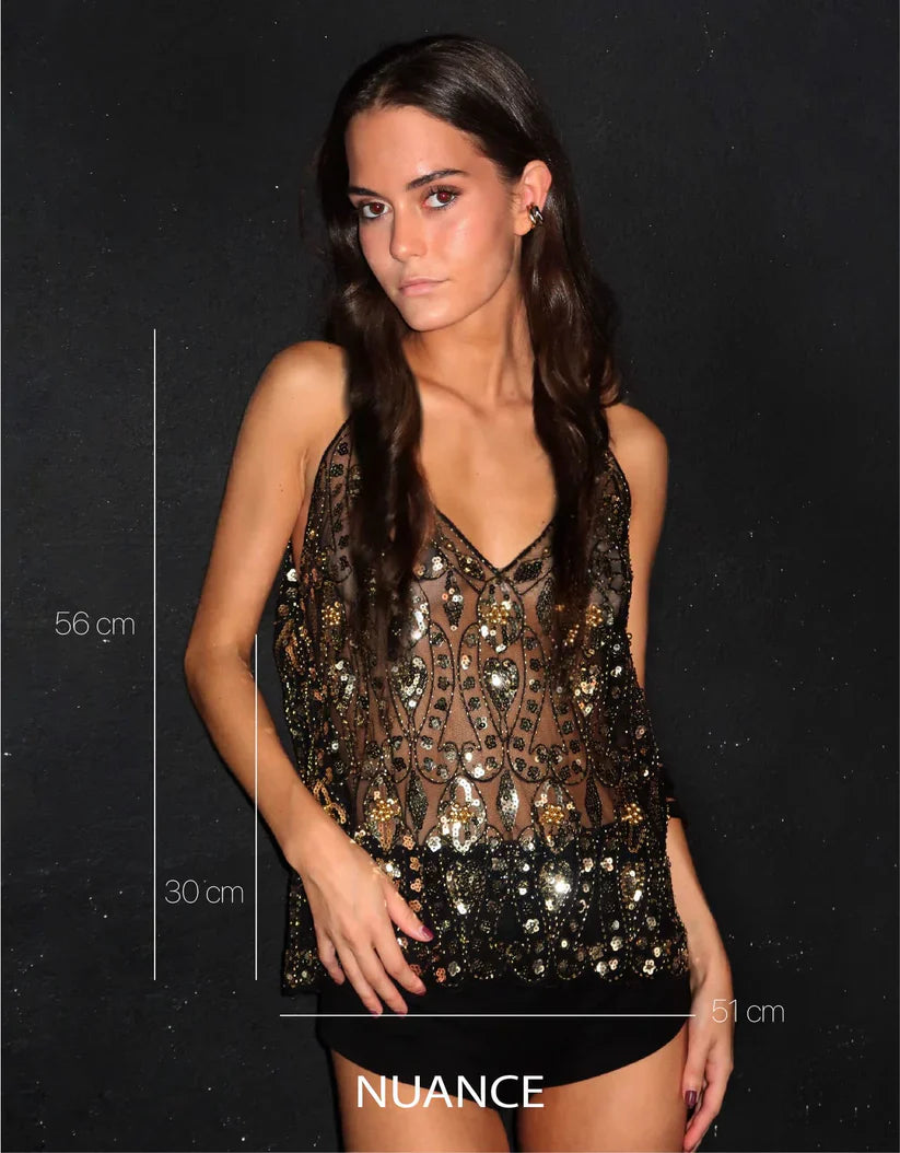Lena | Glamorous Beaded Top