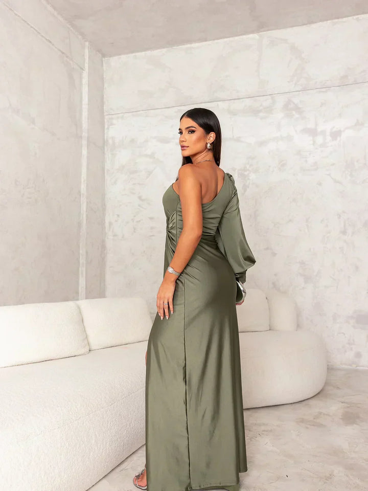 Shannen | Gala Dress Elegant Satin One-Shoulder Dress for Women