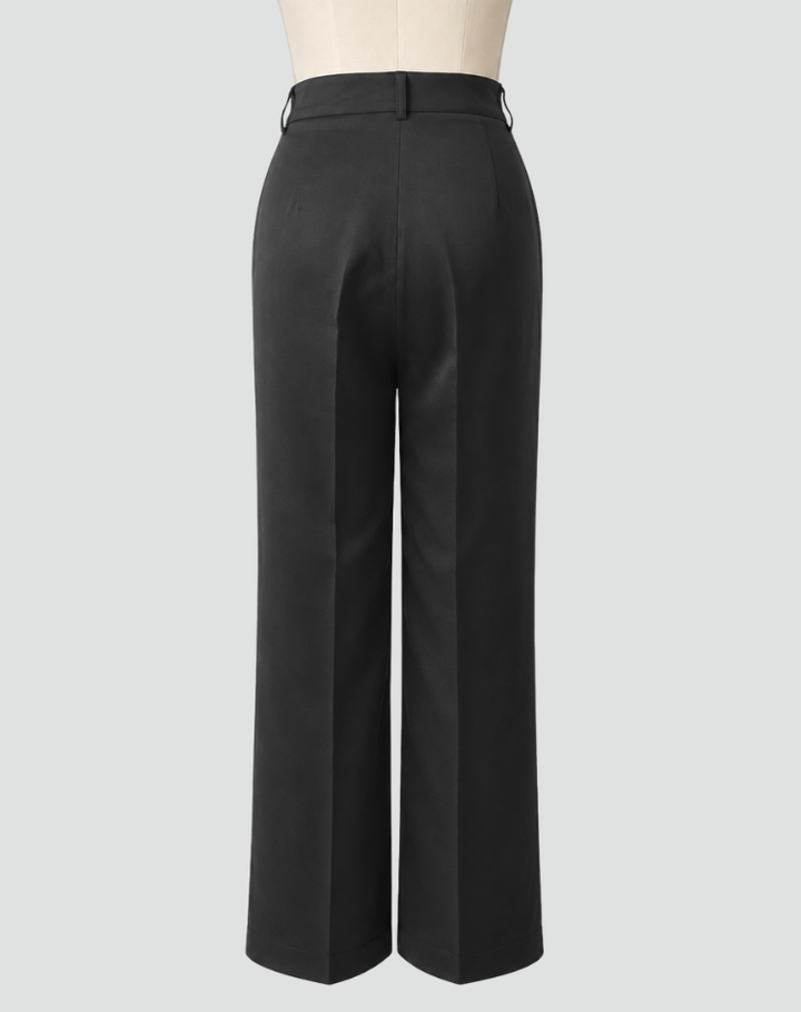 Elegant High-Waisted Women's Trousers with Wide Legs
