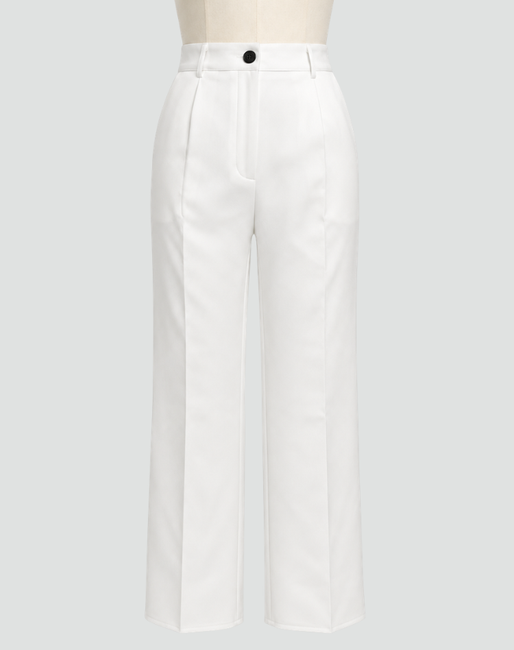 Elegant High-Waisted Women's Trousers with Wide Legs