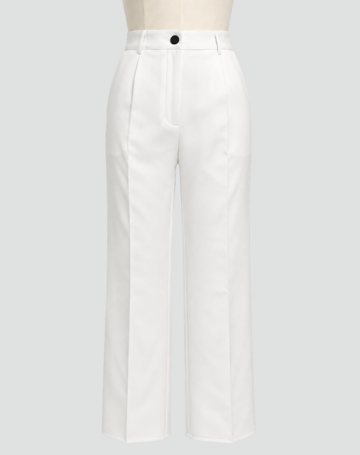 Elegant High-Waisted Women's Trousers with Wide Legs