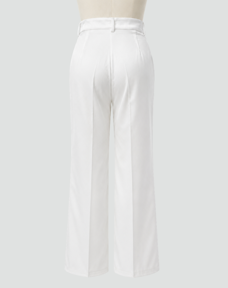 Elegant High-Waisted Women's Trousers with Wide Legs