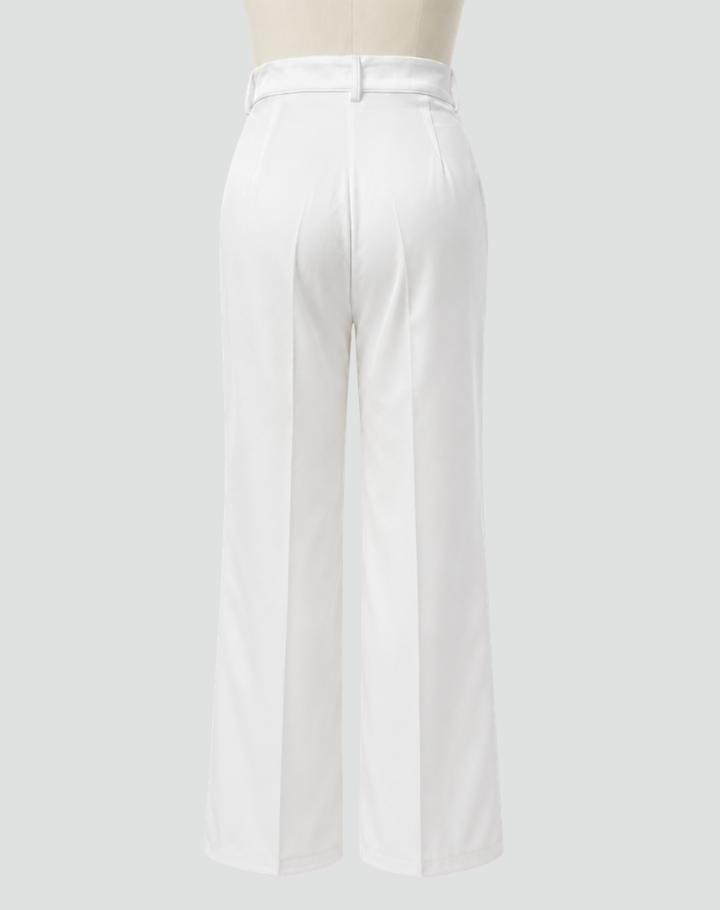 Elegant High-Waisted Women's Trousers with Wide Legs
