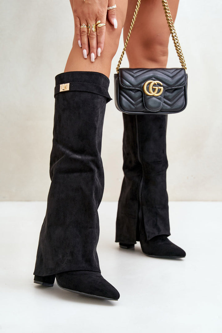 Kyara | Chic Knee Boots with Buckle and Heel