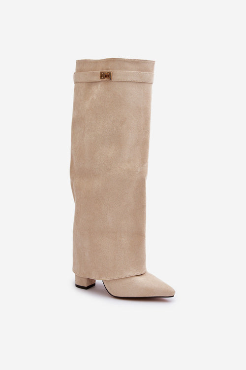 Kyara | Chic Knee Boots with Buckle and Heel