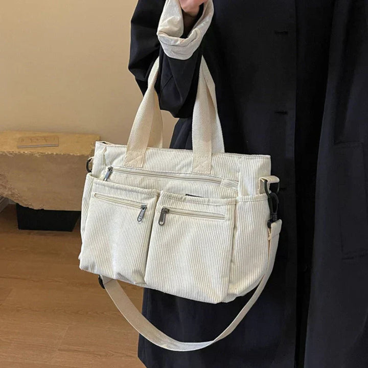 Lorenza | Corduroy Shoulder Bag with Multifunctional Pockets