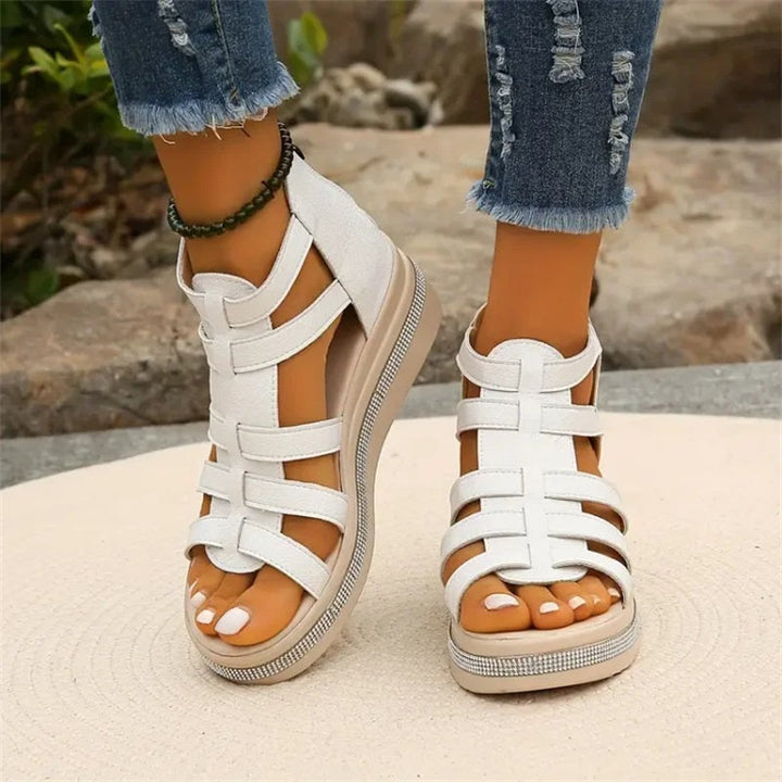 Ancilla | Gladiator Platform Sandals with Wedge Heel