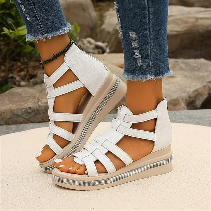 Ancilla | Gladiator Platform Sandals with Wedge Heel