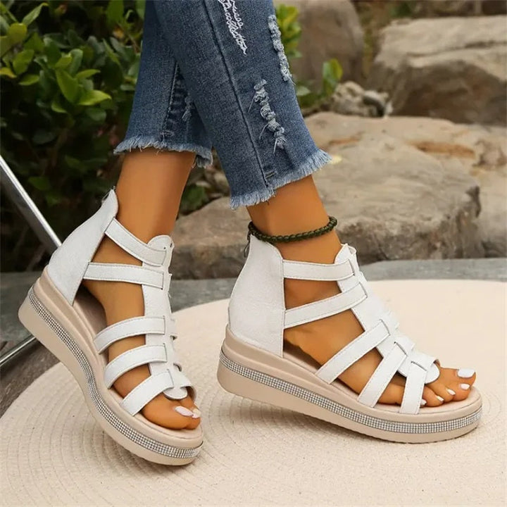 Ancilla | Gladiator Platform Sandals with Wedge Heel