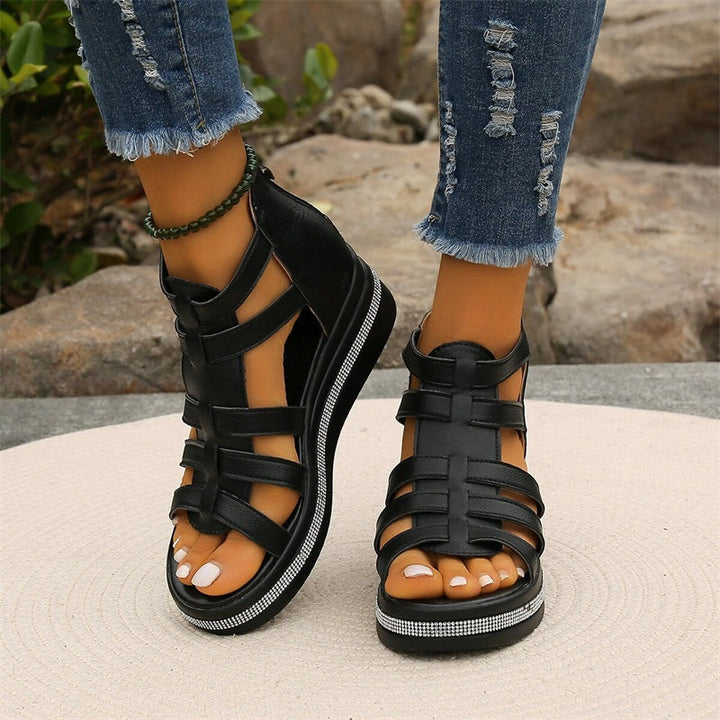 Ancilla | Gladiator Platform Sandals with Wedge Heel